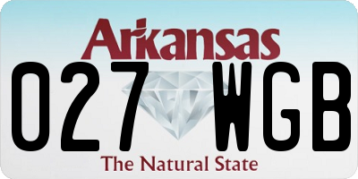 AR license plate 027WGB