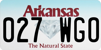 AR license plate 027WGO