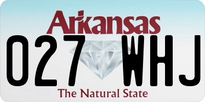 AR license plate 027WHJ