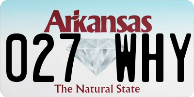 AR license plate 027WHY
