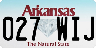 AR license plate 027WIJ