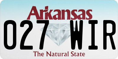 AR license plate 027WIR
