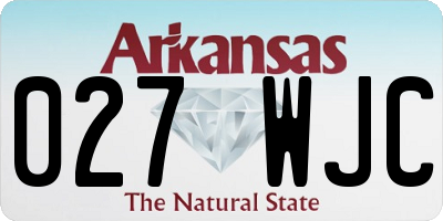 AR license plate 027WJC