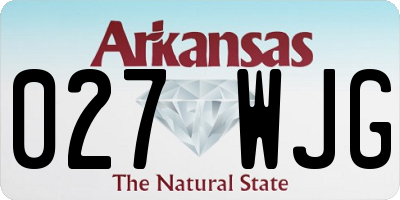 AR license plate 027WJG
