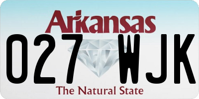 AR license plate 027WJK