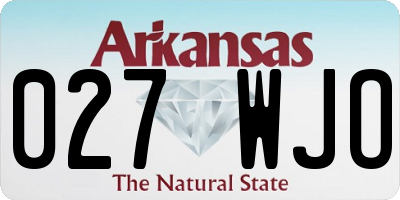 AR license plate 027WJO