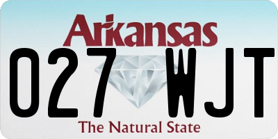 AR license plate 027WJT
