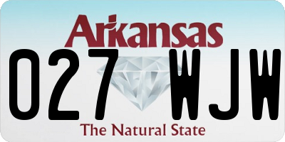 AR license plate 027WJW