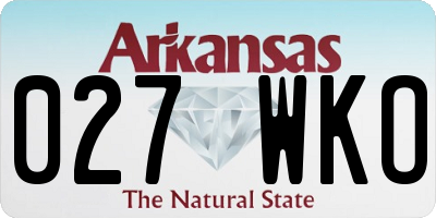 AR license plate 027WKO
