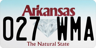 AR license plate 027WMA