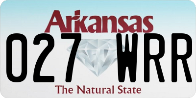 AR license plate 027WRR