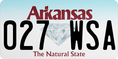AR license plate 027WSA