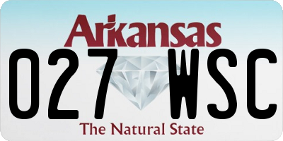 AR license plate 027WSC