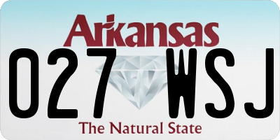 AR license plate 027WSJ