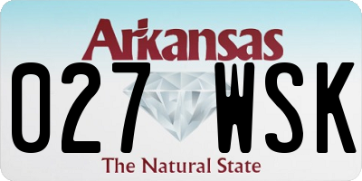 AR license plate 027WSK