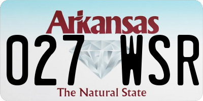 AR license plate 027WSR