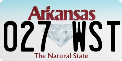 AR license plate 027WST
