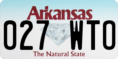 AR license plate 027WTO