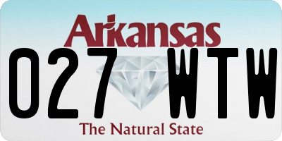 AR license plate 027WTW