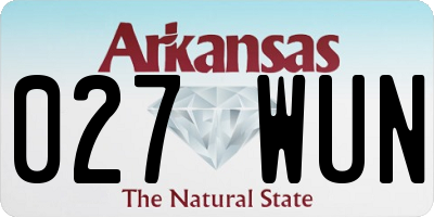 AR license plate 027WUN