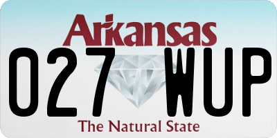 AR license plate 027WUP