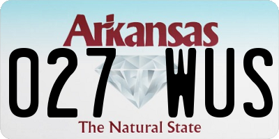 AR license plate 027WUS
