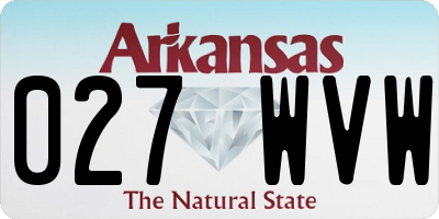 AR license plate 027WVW