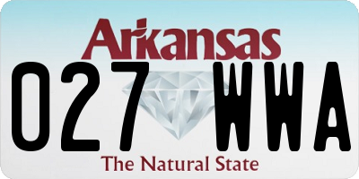 AR license plate 027WWA