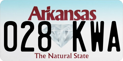 AR license plate 028KWA