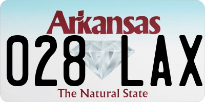 AR license plate 028LAX