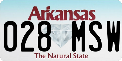 AR license plate 028MSW