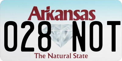 AR license plate 028NOT