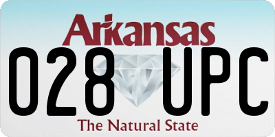 AR license plate 028UPC
