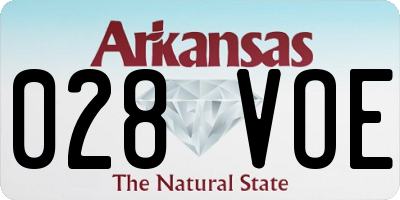 AR license plate 028VOE