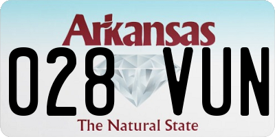 AR license plate 028VUN
