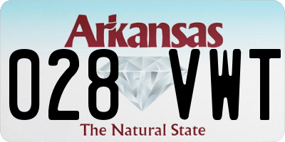 AR license plate 028VWT