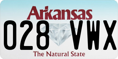 AR license plate 028VWX