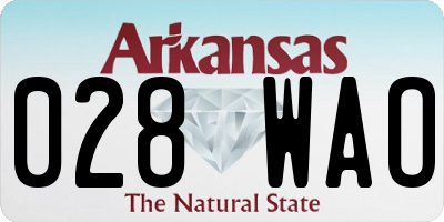 AR license plate 028WAO
