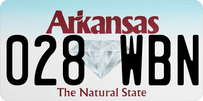 AR license plate 028WBN