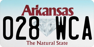 AR license plate 028WCA