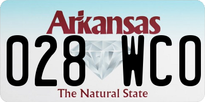 AR license plate 028WCO