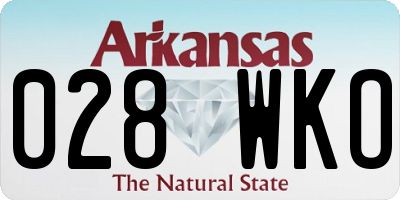 AR license plate 028WKO