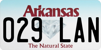 AR license plate 029LAN