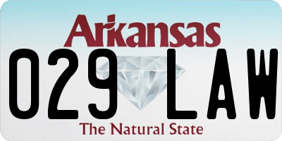 AR license plate 029LAW