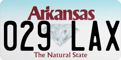 AR license plate 029LAX