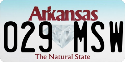 AR license plate 029MSW