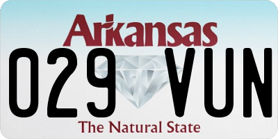 AR license plate 029VUN