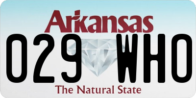 AR license plate 029WHO