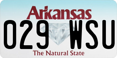 AR license plate 029WSU