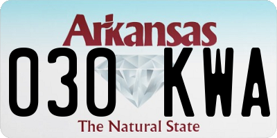AR license plate 030KWA